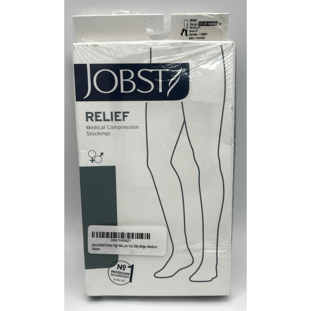 JOBST Relief Knee High Compression Stockings 15-20mmHg Beige Medium 114801